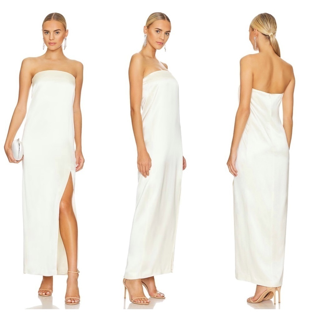 NICHOLAS Axelie Strapless Tube Gown in Pearl Size 6